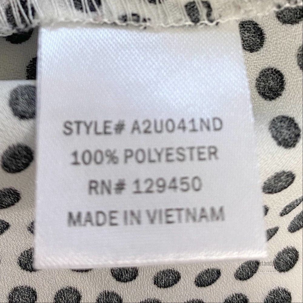 Como Vintage Black White Polk Dot Tunic Blouse S  - Picture 11 of 12